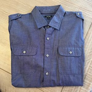 Blue Casual Button Down Shirt